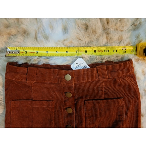 Böhme Corduroy Button Down Skirt Rust/Brick S-XXS - Picture 8 of 9